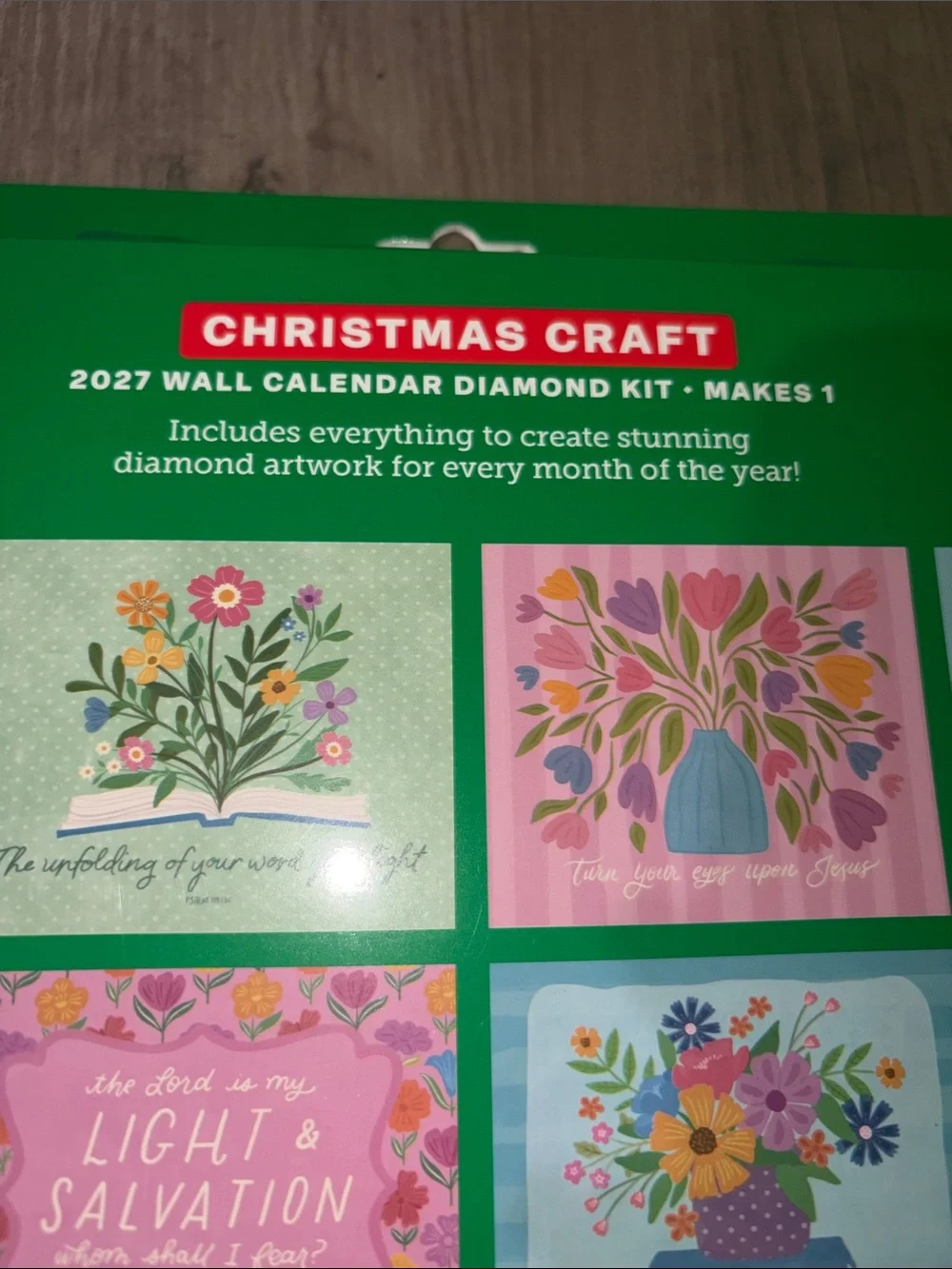 2027 Diamond Art Wall Calendar Craft Kit Floral Inspirational NIB